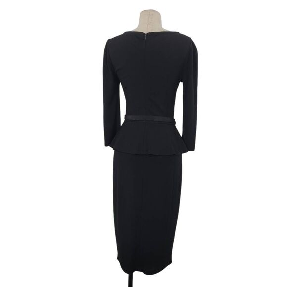 Weekend MaxMara‎ Mirto Peplum Pencil Wiggle Dress Sz XS/S Black Pinup Office - Picture 4 of 9